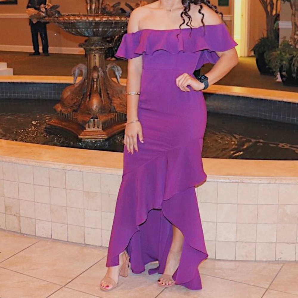 Beautiful Purple Off The Shoulder Dress